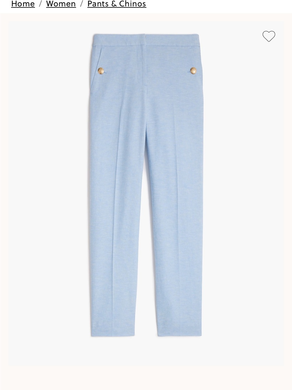 J. Crew Linen-blend Sailor pant in light blue